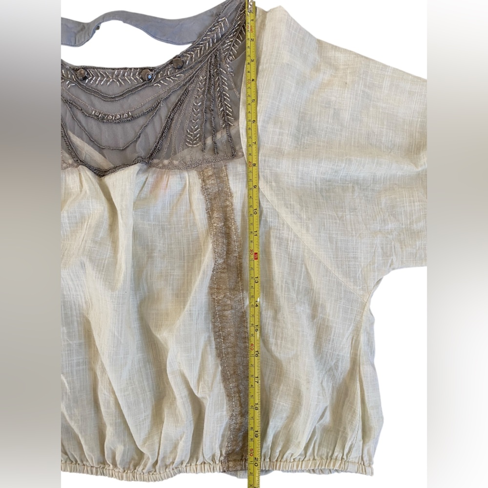Free People Beaded Low Back Embellished Blouse - med - Picture 9 of 13